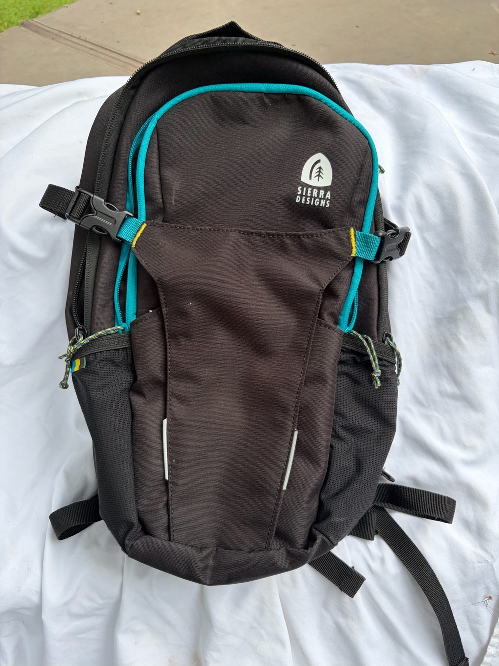 Black Backpack with Teal Trim - Compact Men's Bag